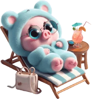 🏖 emoji Свинюшки-медведи @Nyasticks Telegram sticker 6 of 35