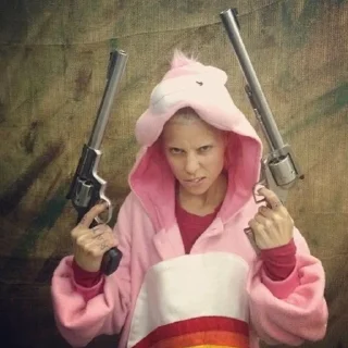 🔫 emoji 🐁 Yo-Landi (Die Antwoord) Telegram sticker 7 of 14