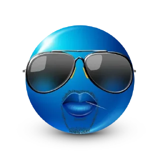 😎 emoji Blue Emoji @SbornikStickers Telegram sticker 19 of 96