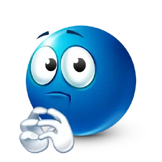 😕 emoji Blue Emoji @SbornikStickers Telegram sticker 10 of 96