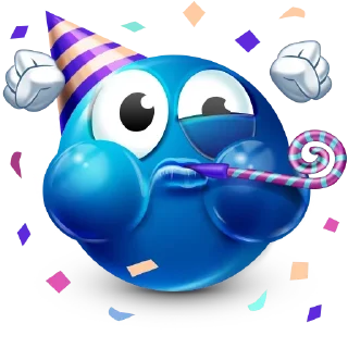 🥳 emoji Blue Emoji @SbornikStickers Telegram sticker 7 of 96