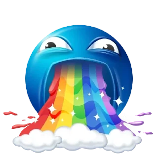 🤮 emoji Blue Emoji @SbornikStickers Telegram sticker 9 of 96