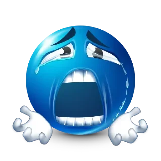 😭 emoji Blue Emoji @SbornikStickers Telegram sticker 6 of 96