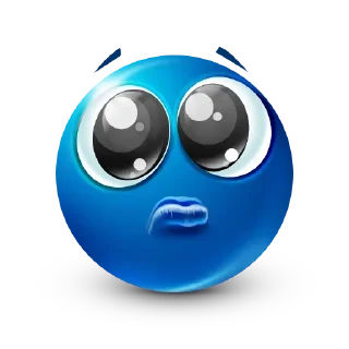 🥺 emoji Blue Emoji @SbornikStickers Telegram sticker 18 of 96