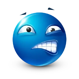 🙁 emoji Blue Emoji @SbornikStickers Telegram sticker 14 of 96