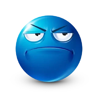 😐 emoji Blue Emoji @SbornikStickers Telegram sticker 13 of 96