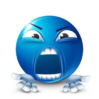 😠 emoji Blue Emoji @SbornikStickers Telegram sticker 11 of 96