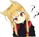🤔 emoji A little girl Sticker (Fox) :: @line_stickers Telegram sticker 19 of 40