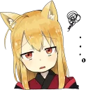 🤨 emoji A little girl Sticker (Fox) :: @line_stickers Telegram sticker 10 of 40