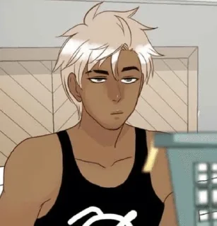 😐 emoji 💙 Ian /by @angeldokidoki 💛💚🧜‍♀ Telegram sticker 13 of 88