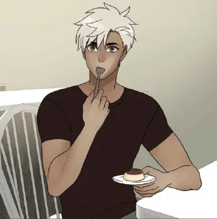 😳 emoji 💙 Ian /by @angeldokidoki 💛💚🧜‍♀ Telegram sticker 10 of 88