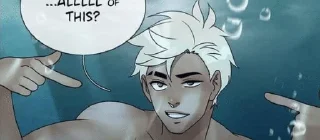 😏 emoji 💙 Ian /by @angeldokidoki 💛💚🧜‍♀ Telegram sticker 21 of 88