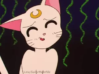 😅 emoji 😻Luna & Artemis😸 @SailorMoon90s Telegram sticker 24 of 25