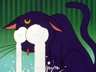😰 emoji 😻Luna & Artemis😸 @SailorMoon90s Telegram sticker 4 of 25