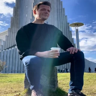 🇮🇸 emoji 🇫🇮 Sam Lake drinks coffee by @alex_monolith Telegram sticker 12 of 49