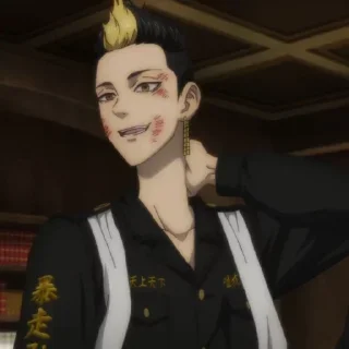 😃 emoji cтики с тм→ @kurisanko Tetta Kisaki Shuji Hanma Tokyo revengers Telegram sticker 4 of 55