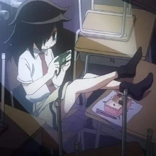 🖤 emoji ᭝♡ tomoko kuroki 🎮ᰔᩚ   by : @kotichkv Telegram sticker 5 of 35