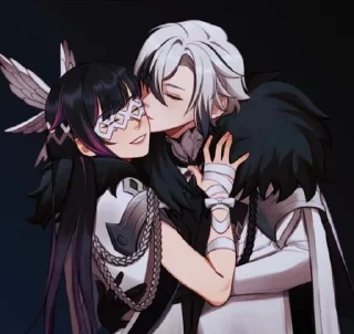 🖤 emoji Columbina and Arlecchino Telegram sticker 21 of 23