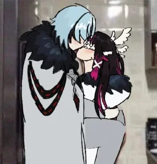 🖤 emoji Columbina and Arlecchino Telegram sticker 5 of 23