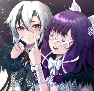 🖤 emoji Columbina and Arlecchino Telegram sticker 16 of 23