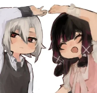 🖤 emoji Columbina and Arlecchino Telegram sticker 10 of 23