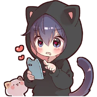 ❤️ emoji Котик в худи @Nyasticks Telegram sticker 22 of 33