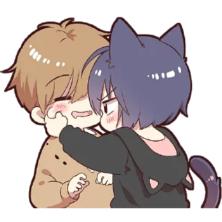 🤗 emoji Котик в худи @Nyasticks Telegram sticker 2 of 33