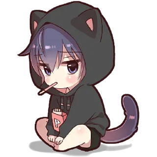 😏 emoji Котик в худи @Nyasticks Telegram sticker 14 of 33