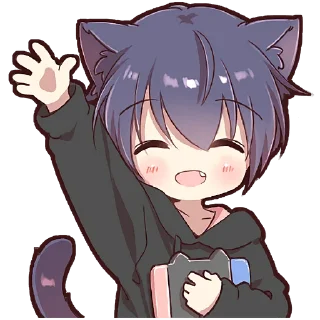 👋 emoji Котик в худи @Nyasticks Telegram sticker 18 of 33