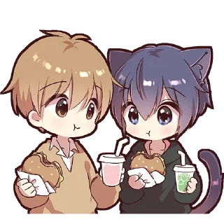 ☕ emoji Котик в худи @Nyasticks Telegram sticker 4 of 33