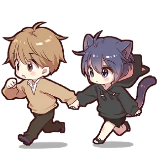 🏃 emoji Котик в худи @Nyasticks Telegram sticker 6 of 33