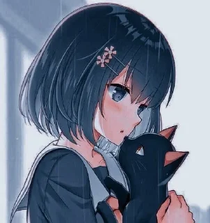 🖤 emoji Anime Tyan Telegram sticker 17 of 41