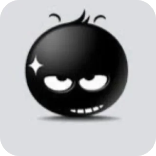 🙂 emoji Черны Telegram sticker 10 of 40