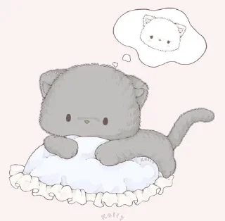 🤍 emoji Cute cats /⁠ᐠ⁠｡⁠ꞈ⁠｡⁠ᐟ⁠\ Telegram sticker 6 of 6