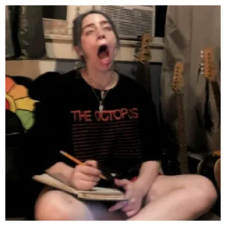😧 emoji Billie Eilish Telegram sticker 6 of 30