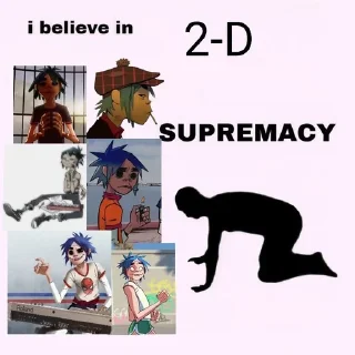 Sticker from 2-D (Gorillaz)