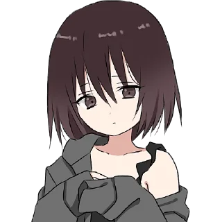 😕 emoji Мрачная девушка @Nyasticks Telegram sticker 2 of 41