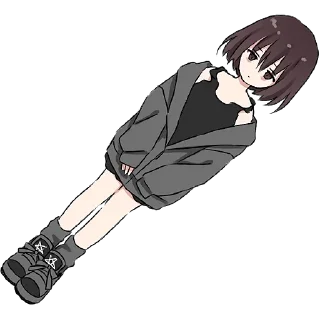 😐 emoji Мрачная девушка @Nyasticks Telegram sticker 15 of 41