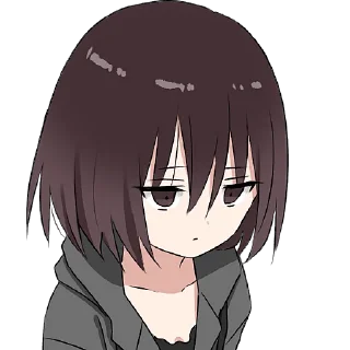 😐 emoji Мрачная девушка @Nyasticks Telegram sticker 3 of 41