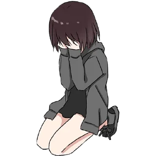 🫣 emoji Мрачная девушка @Nyasticks Telegram sticker 12 of 41