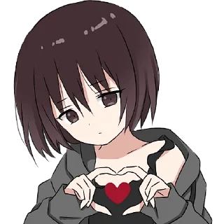 🫶 emoji Мрачная девушка @Nyasticks Telegram sticker 1 of 41