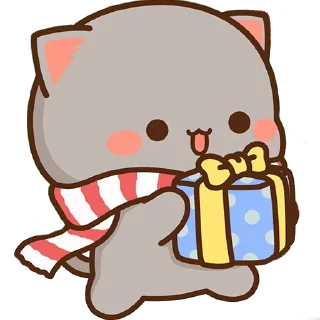 🎁 emoji all @mochipeachcats stickers, Winter&Holidays Telegram sticker 12 of 69