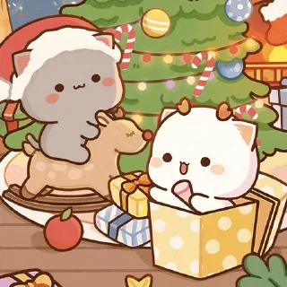 🎄 emoji all @mochipeachcats stickers, Winter&Holidays Telegram sticker 3 of 69