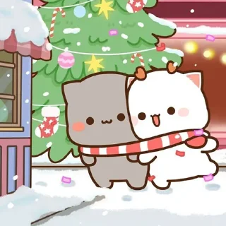 🚶‍♂️‍➡️ emoji all @mochipeachcats stickers, Winter&Holidays Telegram sticker 5 of 69