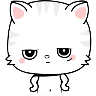 🥰 emoji Белый котик, андроид стики. Telegram sticker 5 of 24