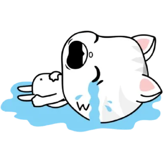 🥰 emoji Белый котик, андроид стики. Telegram sticker 13 of 24