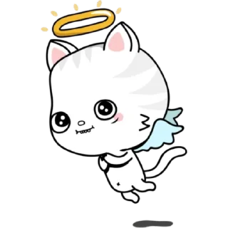 🥰 emoji Белый котик, андроид стики. Telegram sticker 11 of 24