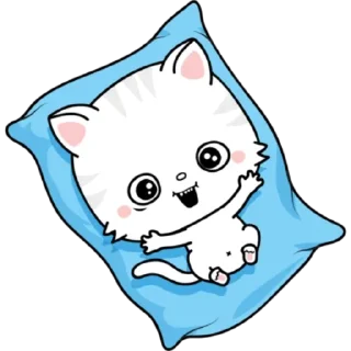 🥰 emoji Белый котик, андроид стики. Telegram sticker 20 of 24