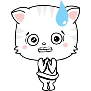 🥰 emoji Белый котик, андроид стики. Telegram sticker 6 of 24