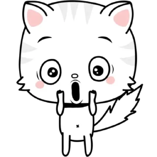 🥰 emoji Белый котик, андроид стики. Telegram sticker 21 of 24